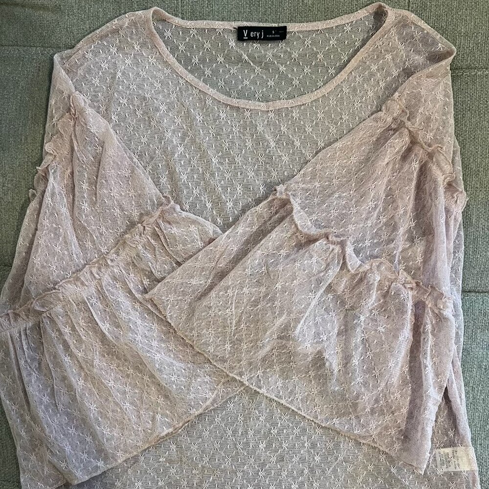 Very J Sheer Baby Pink Blouse